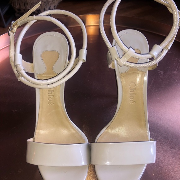 CHLOE leather sandals with 4.5 in heels - Picture 3 of 6